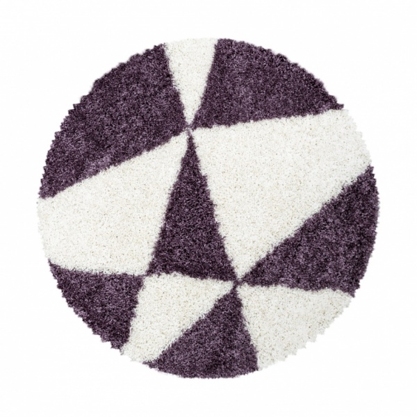 Tango Shaggy Geometric Purple Rug